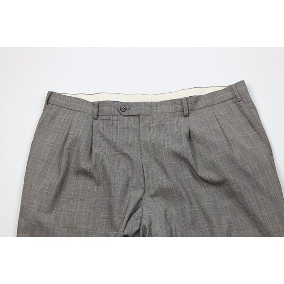 Vtg 90s Ralph Lauren Mens 42x30 Distressed Rayon Gabardine Wide Leg Chino Pants - Picture 2 of 16